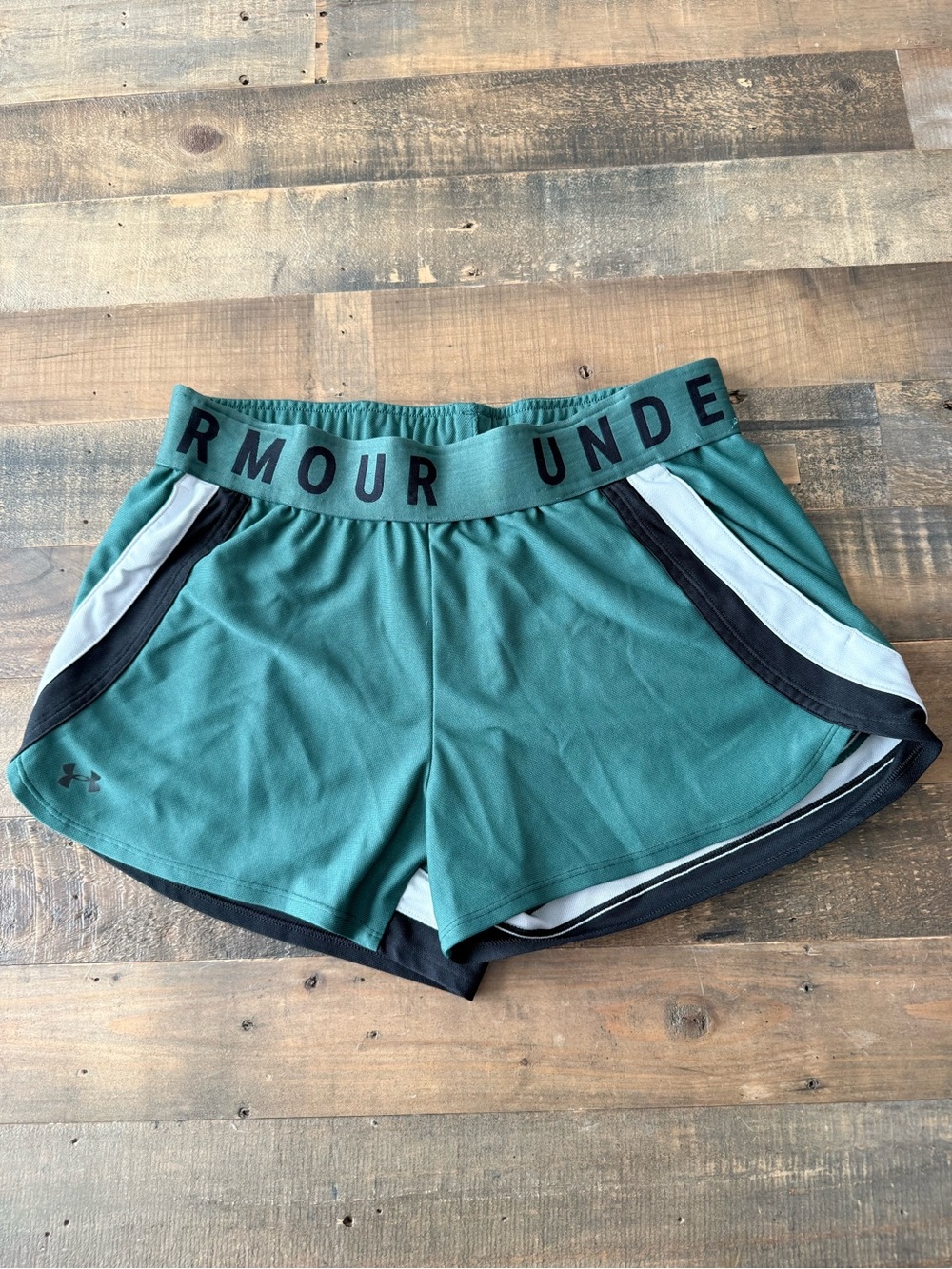 Under Armour Teal Athletic Shorts with Black & Light Gray Trim